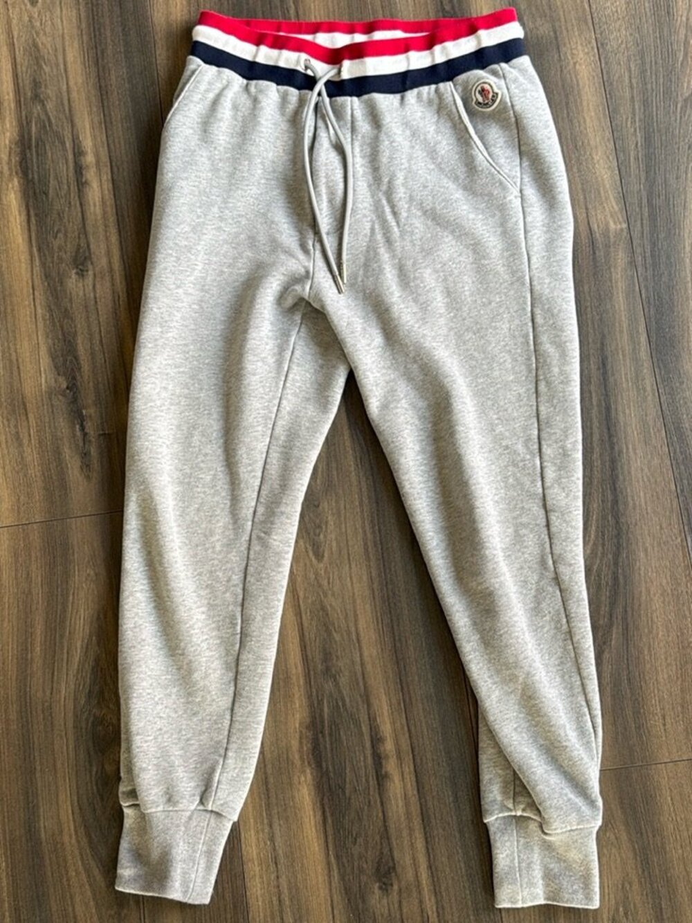 Moncler Grey Pantalone Tricolor Waistband Joggers M